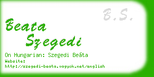 beata szegedi business card