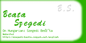 beata szegedi business card